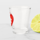 香港国旗のハート パーソナライズされた ショットグラス (右)