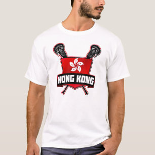 香港国旗のラクロスロゴ(バックプリント) Tシャツ