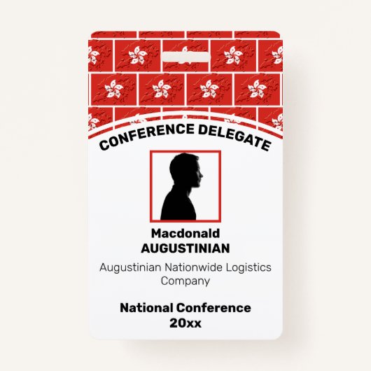 香港国旗のロカスタマイズゴの写真ID名 バッジ (正面)