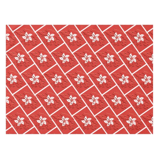 香港国旗の地図と国スタイリッシュ際的 テーブルクロス (正面(横))