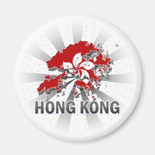 香港国旗の地図2.0 マグネット (正面)