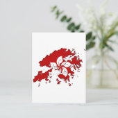 香港国旗の地図 ポストカード (スタンド正面)