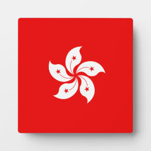 香港国旗の白い蘭のシンボル フォトプラーク