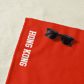 香港国旗の華やかな愛国心 ビーチタオル (インサイチュ)