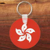 香港国旗を持つキーチェーン,中国 キーホルダー (正面)