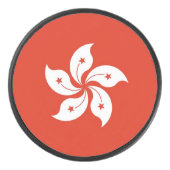 香港国旗を持つ愛国的なホッケーパック アイスホッケーパック (正面)