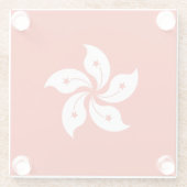 香港国旗を掲げたガラスのコースター ガラスコースター (裏面)