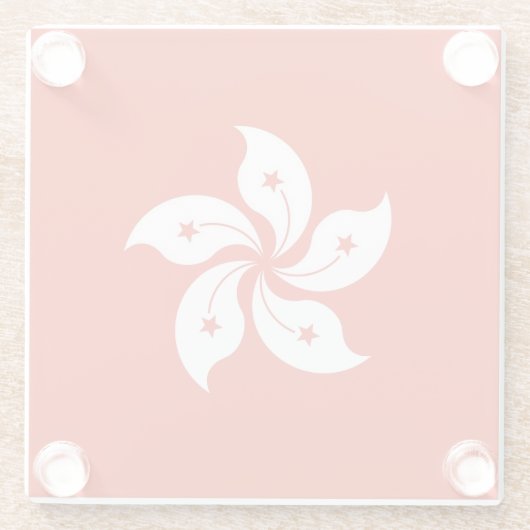 香港国旗を掲げたガラスのコースター ガラスコースター (裏面)