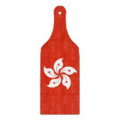 香港国旗を掲げたガラス製カッティングボードパドル カッティングボード (正面)