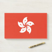 香港国旗を掲げたメモ ポストイット (デスク)