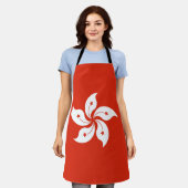 香港国旗 エプロン (着用した状態)