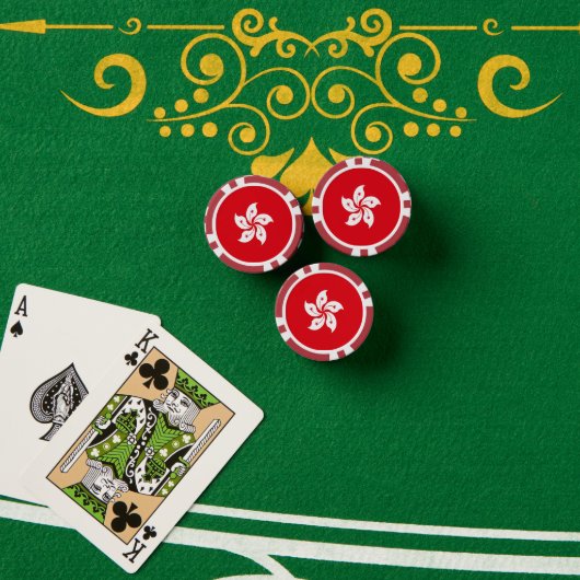 香港国旗 ポーカーチップ (ポーカーテーブル (スタック))