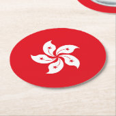 香港国旗 ラウンドペーパーコースター (アングル)
