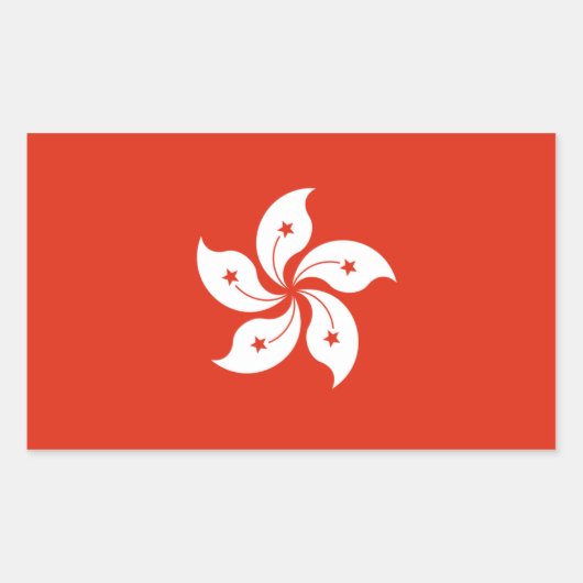 香港国旗。中国中国の/ 長方形シール (正面)