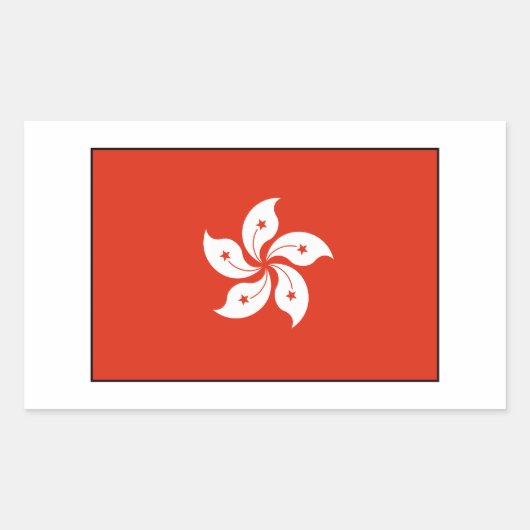 香港国旗 長方形シール (正面)