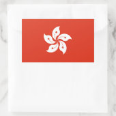 香港国旗 長方形シール (バッグ)