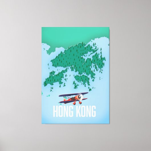 香港地図 キャンバスプリント (正面)