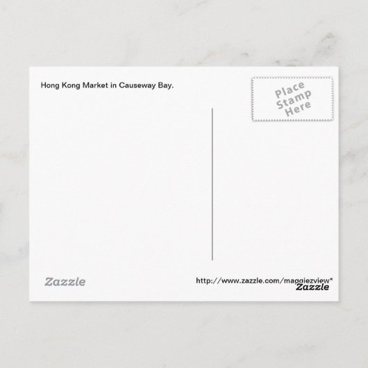 香港市場 ポストカード (裏面)