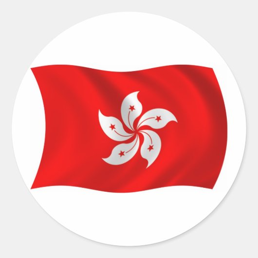 香港旗ステッカー ラウンドシール (正面)