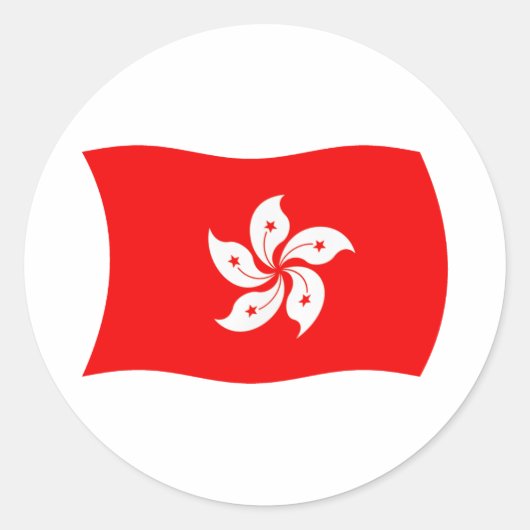 香港旗ステッカー ラウンドシール (正面)