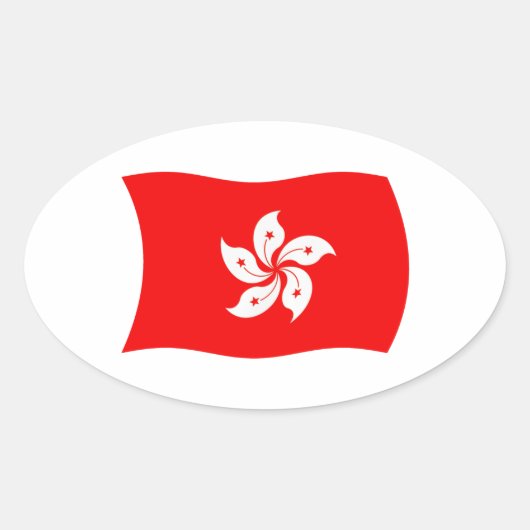 香港旗ステッカー 楕円形シール (正面)