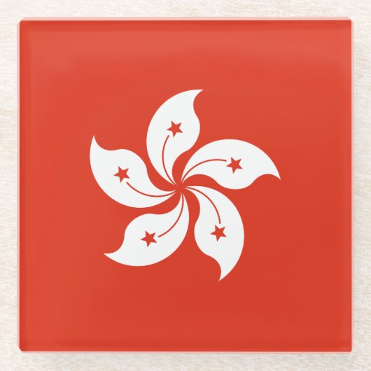 香港旗 ガラスコースター (正面)