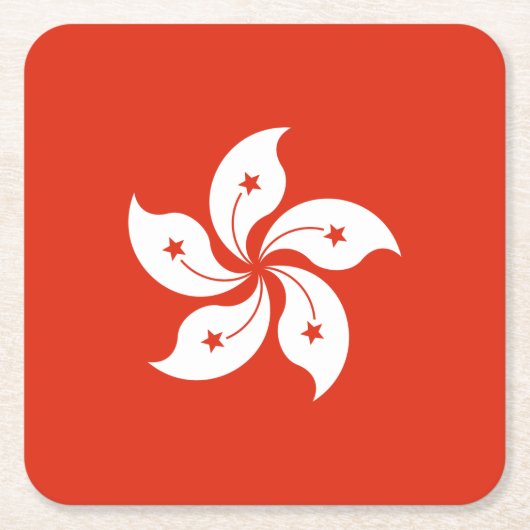 香港旗 スクエアペーパーコースター (正面)
