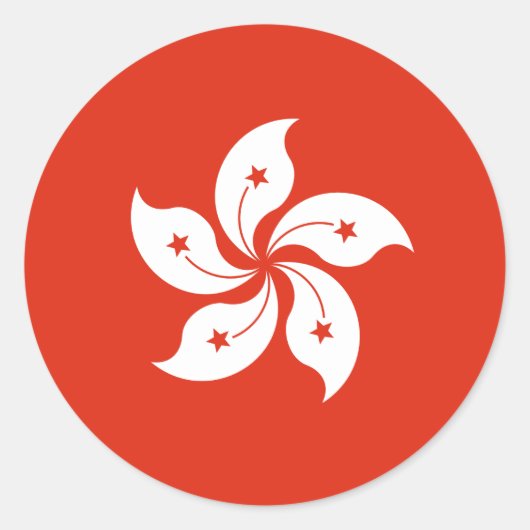 香港旗 ラウンドシール (正面)