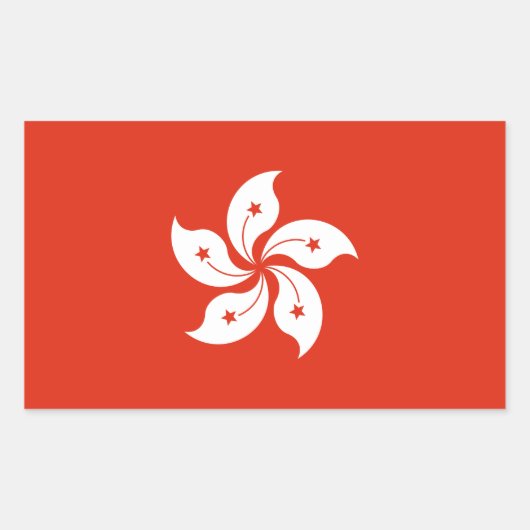 香港旗 長方形シール (正面)