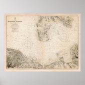 香港旧港の地図(1912) ポスター (正面)