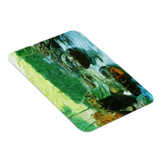 香港水タクシー抽象芸術印象主義 マグネット (右側)