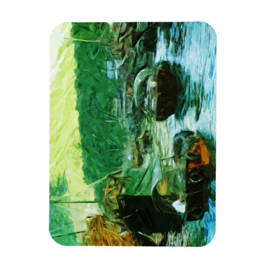 香港水タクシー抽象芸術印象主義 マグネット (縦)