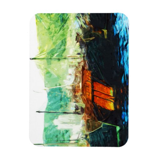 香港港中国の港のジャンク抽象芸術 マグネット (縦)