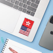 香港生まれのアメリカ人 シール (ノートパソコンとiPhone)