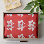 香港白オーキッドシンボルオンレッド 薄葉紙 (ギフト)