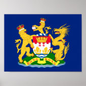 香港自治ムーブメント国旗 – 龍獅香港旗/香港自治運動旗] ポスター (正面)