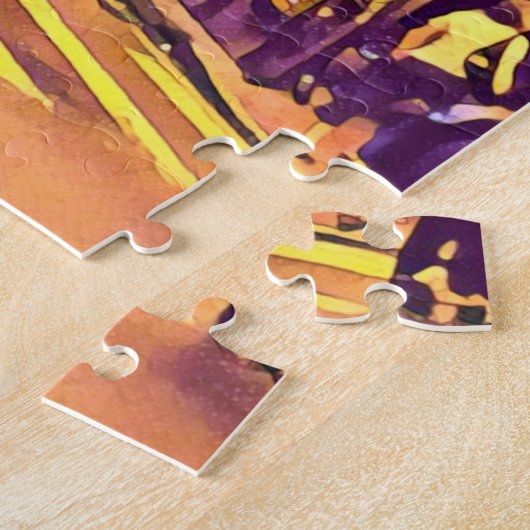 香港通りシーンヴィンテージ旅行 ジグソーパズル (側面)