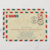 香港/オーストラリア アンティーク航空郵便 | 結婚式 招待状 (正面/裏面)