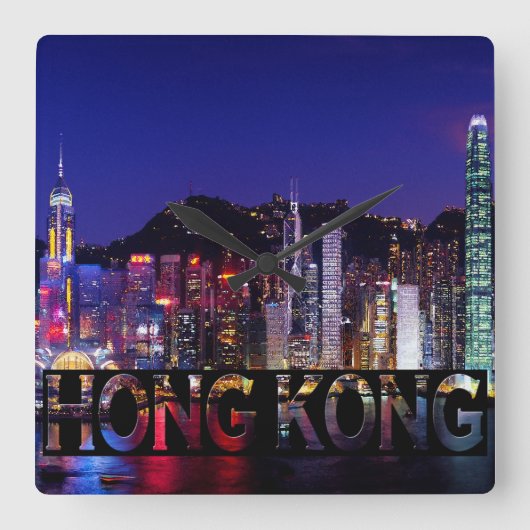 香港 スクエア壁時計 (正面)