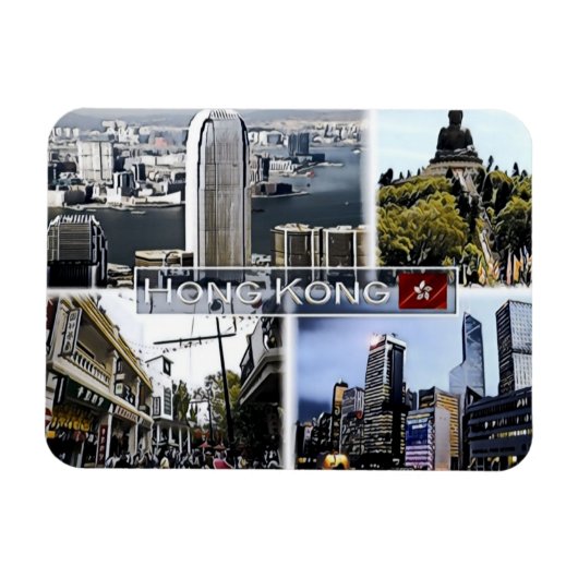 香港 – モザイク –  マグネット (横)