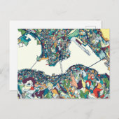 香港、中国の地図 ポストカード (正面/裏面)