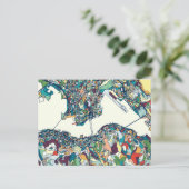 香港、中国の地図 ポストカード (スタンド正面)