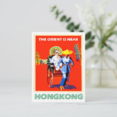 香港、人力車の女性、ヴィンテージ旅行 ポストカード (スタンド正面)