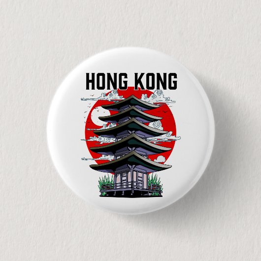 香港 缶バッジ (正面)
