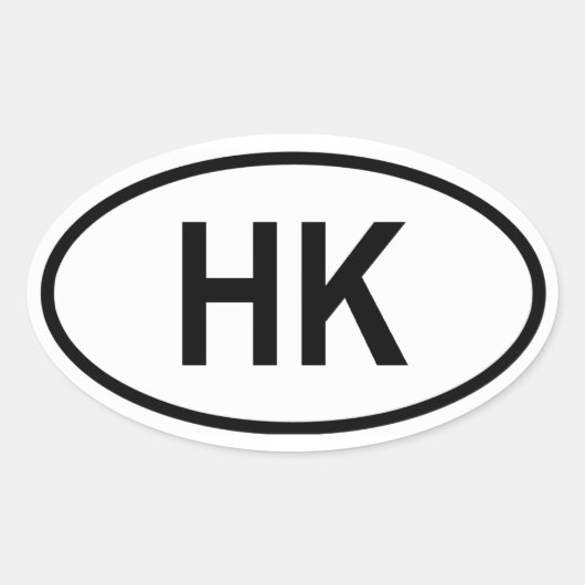 香港「HK」 楕円形シール (正面)