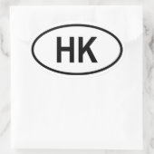 香港「HK」 楕円形シール (バッグ)