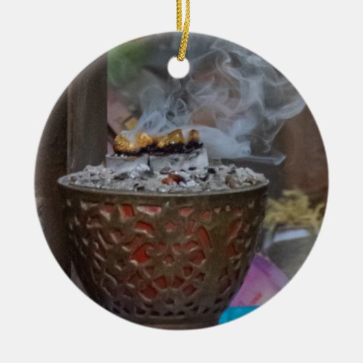 香炉クリスマスツリーオーナメント セラミックオーナメント (正面)