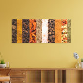 香辛料と食材のコラージュ キャンバスプリント (インサイチュ (リビング))