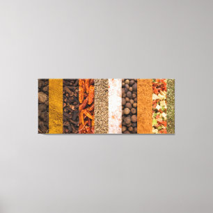 香辛料と食材のコラージュ キャンバスプリント