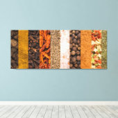 香辛料と食材のコラージュ キャンバスプリント (インサイチュ (ウッドフロア))